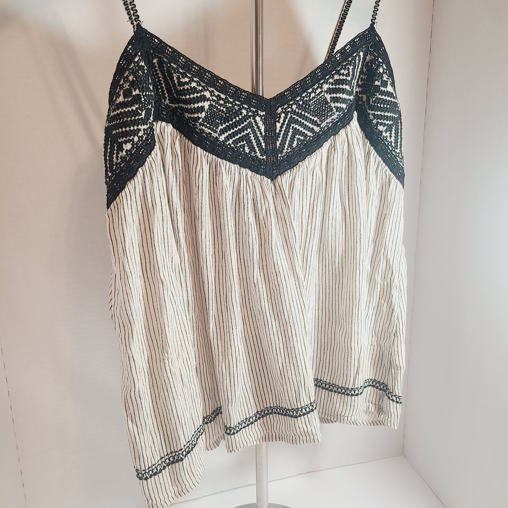 AE Black and White Striped Women's Tank Top - Picture 2 of 7